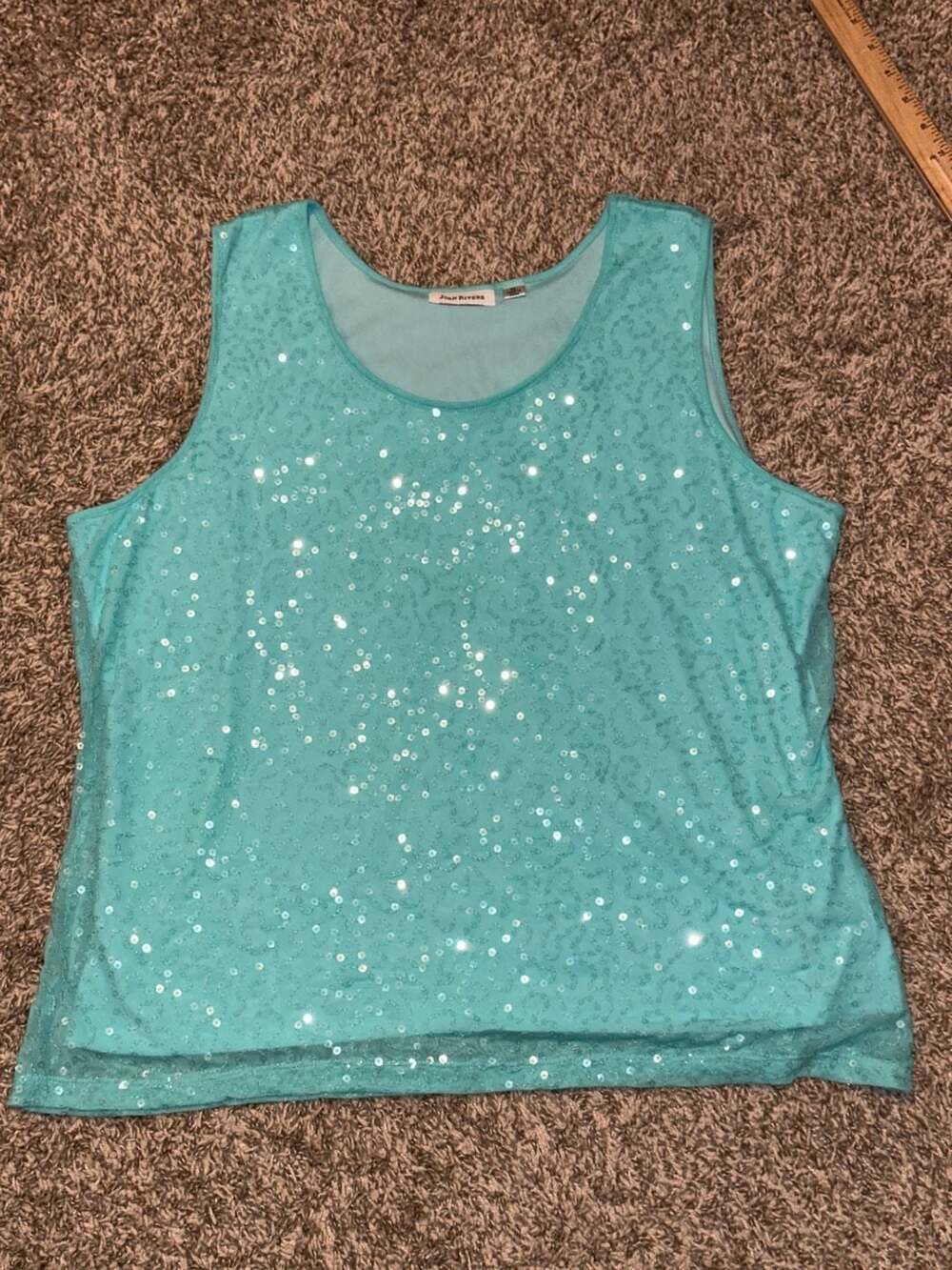 Joan Rivers Sequin Embellished Scoop Neck Tank Top